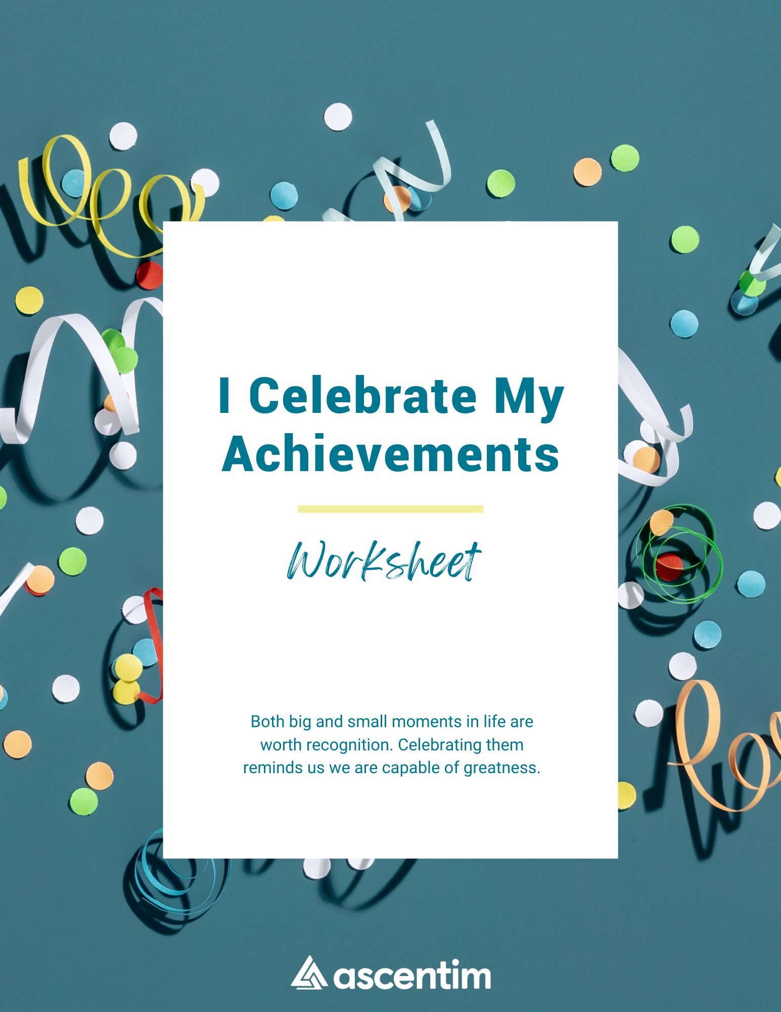 I Celebrate My Achievements Worksheet